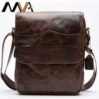 MVA Shoulder Bag for Men Men's Genuine Leather Bag Vintage Messenger Bags Men Leather Small Crossbody Bags for ipad handbag 1121