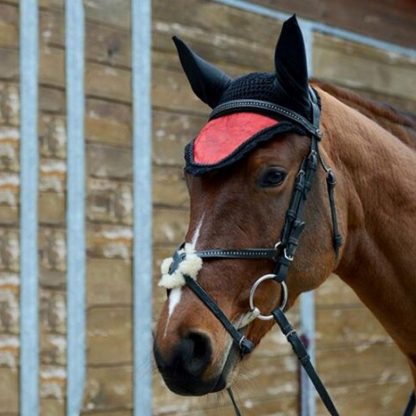 Horse riding breathable mesh horse earmuffs luminous equestrian competition horse equipment flying mask cap ear horse protection 1
