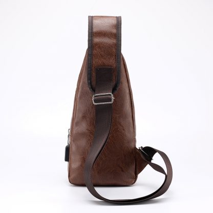 Men's Crossbody Bags Men's USB Chest Bag Designer Messenger bag Leather Shoulder Bags Diagonal Package 2018 new Back Pack Travel 1