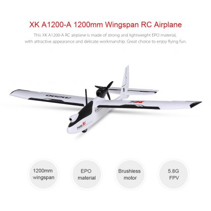 WLtoys XK A1200 3D 6G Brushless Motor Fixed-wing Airplane 5.8G FPV 2.4G 6CH S-FHSS EPO RC Airplane Glider RTF 89CM Length Drone 2