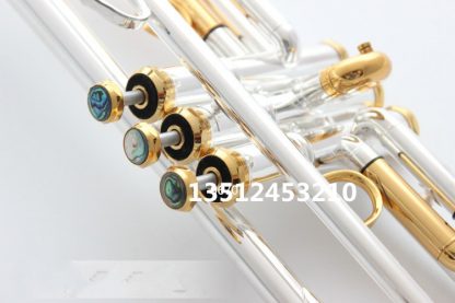 quality Bach Trumpet Original Silver plated GOLD KEY LT180S-72 Flat Bb Professional Trumpet bell Top musical instruments Brass  1