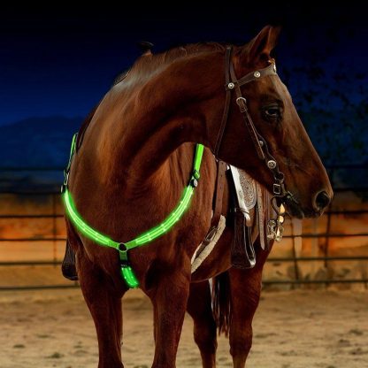 LED Horse Harness Breastplate Nylon Webbing Night Visible Horse Riding Equipment Paardensport Racing Cheval Equitation 2