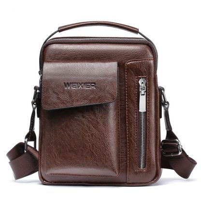 Vintage Messenger Bag Men Shoulder bags Pu Leather Crossbody Bags For Men Bags Retro Zipper Man Handbags WBS510 5