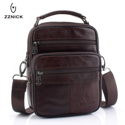 ZZNICK 2018 Genuine Cowhide Leather Shoulder Bag Small Messenger Bags Men Travel Crossbody Bag Handbags New Fashion Men Bag Flap 1