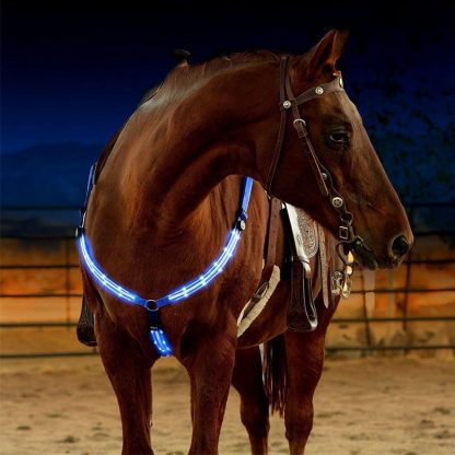 LED Horse Harness Breastplate Nylon Webbing Night Visible Horse Riding Equipment Paardensport Racing Cheval Equitation