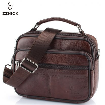 ZZNICK 2018 Genuine Cowhide Leather Shoulder Bag Small Messenger Bags Men Travel Crossbody Bag Handbags New Fashion Men Bag Flap 3