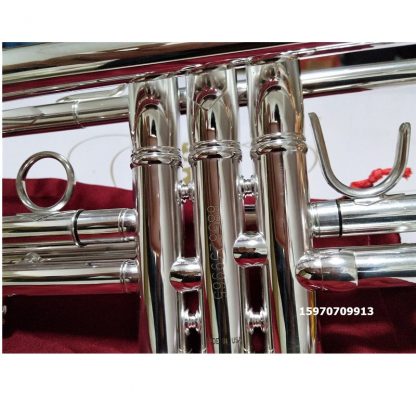 Bach AB-190S Brand Quality Bb Trumpet Brass Tube Silver Plated Professional Musical Instruments With Case Mouthpiece Accessories 4