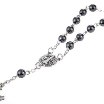 New Trendy Plastic Bead catholic rosary cross Pendant Bracelet For Women Jewelry Bangles Religious Gifts 1