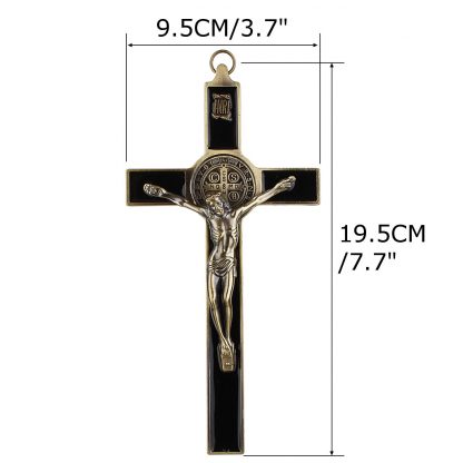 Church Relics Crucifix Jesus Christ On The Stand Cross Wall Crucifix Antique Home Chapel Decoration Wall Crosses Bronze Black 1