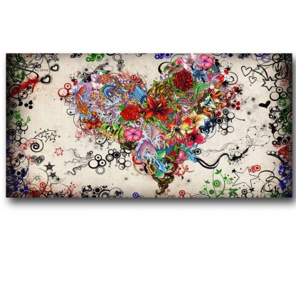 Hearts Flowers Painting Wall Art Canvas Painting For Living Room Modern Decorative Pictures Abstract Art Cuadros Decoration 2
