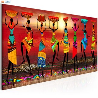 African Women Dancing Print Colored Poster Canvas Painting Tribal Wall Art Wall Pictures for Living Room Decoration
