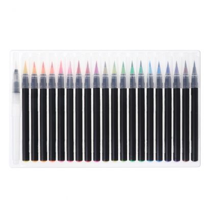 20Pcs Writing Brush Calligraphy Cartoon Pen Color Soft Stationery Water Ink Set