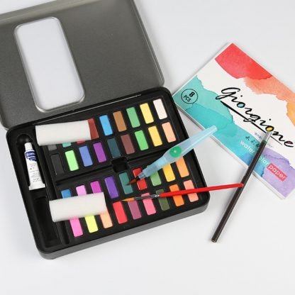 18/24/36 Solid Watercolor Art Paint Pigment Set Portable Painting Drawing Kit 4