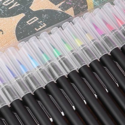 20Pcs Writing Brush Calligraphy Cartoon Pen Color Soft Stationery Water Ink Set 4