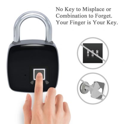 지문인식자물쇠ZWN Z1 USB Rechargeable Smart Keyless Fingerprint Lock IP65 Waterproof Anti-Theft Security Padlock Door Luggage Case Lock 1