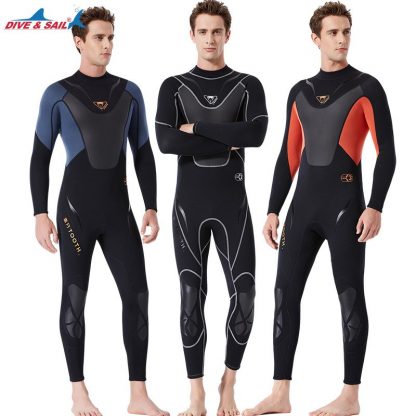 Full-body Men 3mm Neoprene Wetsuit Surfing Swimming Diving Suit Triathlon Wet Suit for Cold Water Scuba Snorkeling Spearfishing 1