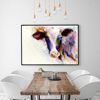Abstract Art Watercolor Cow Animal Painting Wall Art Pictures For Living Room Canvas Painting Print Poster Decoration Pictures 3