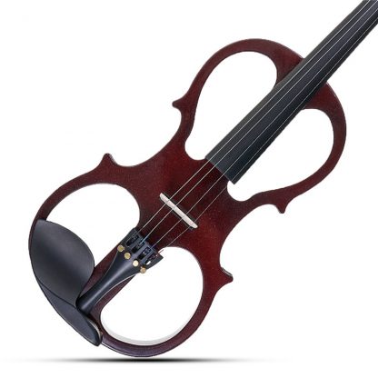4/4 Bilateral Electric Violin Fiddle Stringed Instrument Basswood with Fittings Cable Headphone Case for Music Lovers Beginners 3