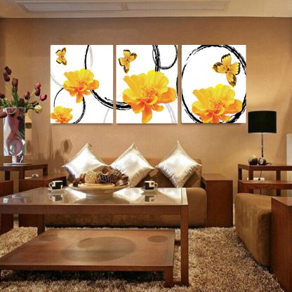 3 Panels Canvas Painting modern on the wall Picture Living room and bedroom  art decorative pictures flower paintings No Frame  4