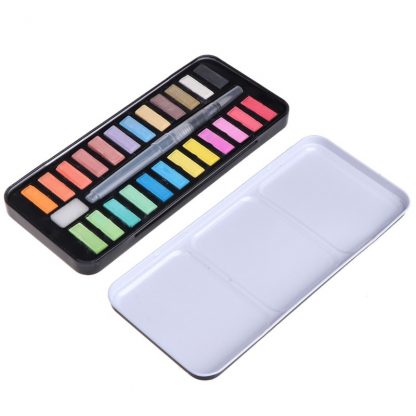12/18/24 colors Solid Watercolor Paint Set Portable Drawing Brush acrylic Art Painting Supplies 5