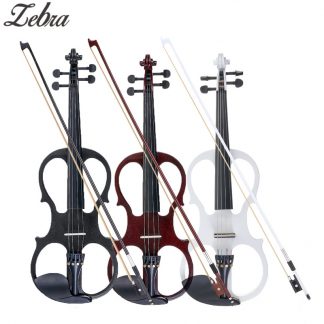 4/4 Electric Acoustic Violin Basswood Fiddle with Violin Case Cover Bow  for Musical Stringed Instrument Lovers Beginners