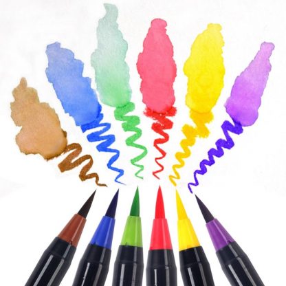 워터브러쉬20pcs Colors Brush Pen Sketch Drawing Watercolor Marker Set Calligraphy Pen For School Children Painting Manga Brush Stationery 2