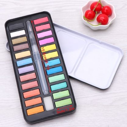 12/18/24 colors Solid Watercolor Paint Set Portable Drawing Brush acrylic Art Painting Supplies 4