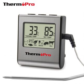 ThermoPro TP-16 Digital Thermometer for Oven Digital Lcd Display Probe Food Thermometer Timer Cooking Kitchen Bbq Meat