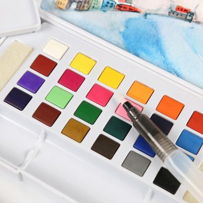 18/24/36 Solid Watercolor Art Paint Pigment Set Portable Painting Drawing Kit 5