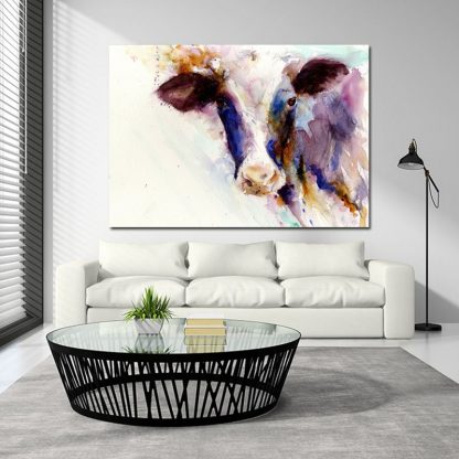 Abstract Art Watercolor Cow Animal Painting Wall Art Pictures For Living Room Canvas Painting Print Poster Decoration Pictures 2