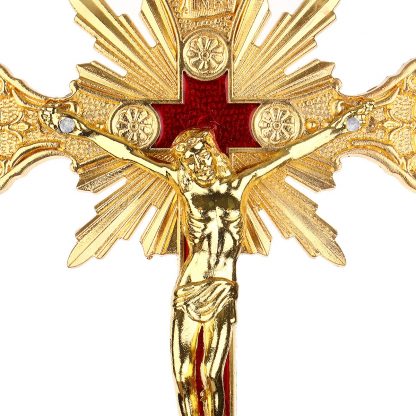Church Relics Figurines Crucifix Jesus Christ On The Stand Cross Wall Crucifix Antique Home Chapel Decoration Wall Crosses Gold 3