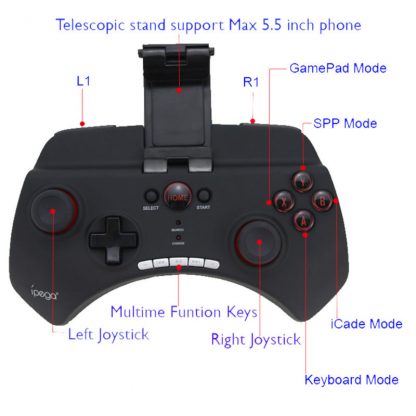 IPEGA PG-9025 PG 9025 Wireless Bluetooth Gamepad Game Controller Joystick Gaming Handle for Android/ iOS Tablet PC Smartphone 4