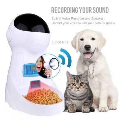 강아지 고양이 애완동물 자동 밥주는 기계 사료 자동급식기Practical Automatic Pet Feeder, Dogs Cats Food Dispenser With Voice Record Remind, Timer Programmable, Portion Control, Distri 5