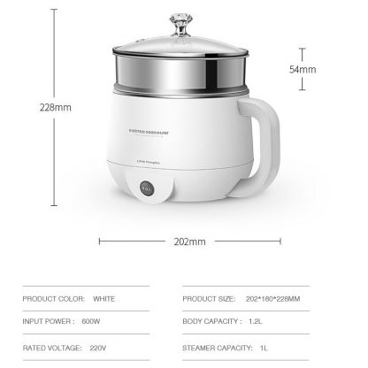 Multifunctional Electric Hot Pot Electric Food Steamer Heating Cup Stainless Steel Rice Cooker Steamer Food Cooker 220V 5
