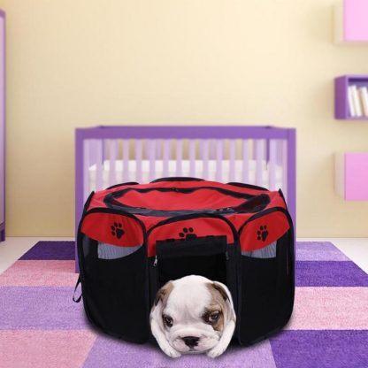 휴대용 강아지 하우스 접이식 텐트형 Portable Folding Pet Tent Dog House Cage Dog Cat Tent Playpen Puppy Kennel Easy Operation Octagonal Fence Outdoor Supplies 2