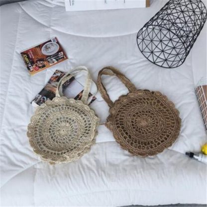 Bohemian Straw Bags for Women Circle Beach Handbags Summer Rattan Shoulder Bags Handmade Knitted Travel Big Totes Bag 2019 New 3