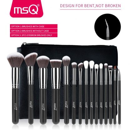 뷰티 메이크업 브러시세트 MSQ 2/15pcs Makeup Brushes Set Powder Foundation Eyeshadow Make Up Brushes Cosmetics Soft Synthetic Hair With PU Leather Case 1