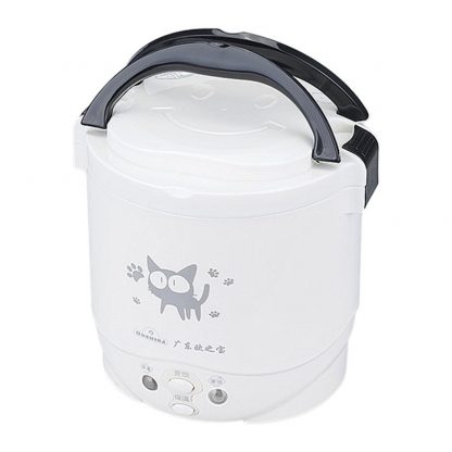 1L rice cooker Electric used in house 24v enough for two persons Mini Auto Cat Pattern For Soup Porridge Steamed Egg dropship 2