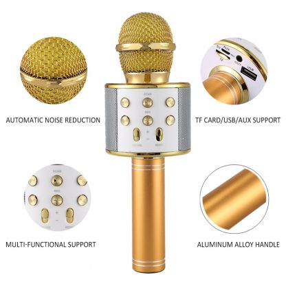 Professional  Bluetooth Wireless Microphone Speaker Handheld Microphone Karaoke Mic Music Player Singing Recorder KTV Microphone 1