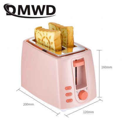 DWMD Stainless steel Electric Toaster Household Automatic Bread Baking Maker Breakfast Machine Toast Sandwich Grill Oven 2 Slice 4