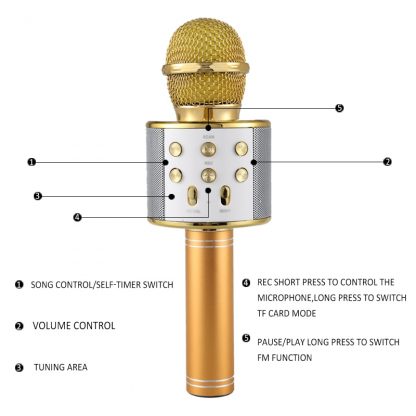 Professional  Bluetooth Wireless Microphone Speaker Handheld Microphone Karaoke Mic Music Player Singing Recorder KTV Microphone 2