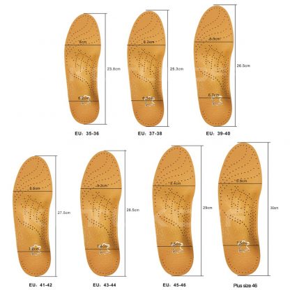 KOTLIKOFF High quality Leather orthotics Insole for Flat Foot Arch Support 25mm orthopedic Silicone Insoles for men and women 4