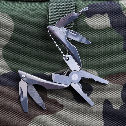 소형 휴대용 폴딩 아웃도어 멀티 생존 툴 공구 캠핑 백팩킹 낚시 열쇠고리형 Portable Multifunction Folding Plier,Stainless Steel Foldaway Knife Keychain Screwdriver,Camping Survival EDC Tools Travel Kits 3