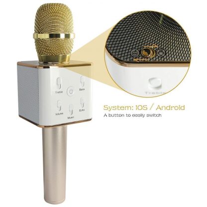 Portable Wireless Karaoke Microphone,Mini Handheld Cellphone Karaoke Player Built-in Bluetooth Speaker,Karaoke MIC Machine for 3