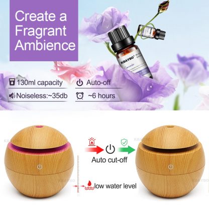 USB Aroma Essential Oil Diffuser Ultrasonic Cool Mist Humidifier Air Purifier 7 Color Change LED Night light for Office Home 4