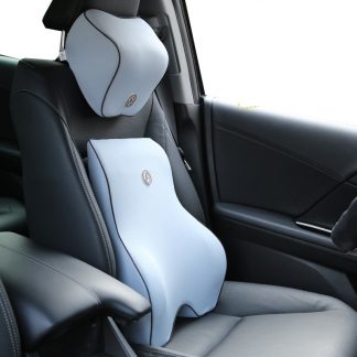 자동차 등쿠션 목쿠션 차량용 2pcs Car Auto Seat Supports Back Cushion And Headrest Neck Pillow Memory Foam Lumbar Back Support Driver Spine Pain Pillow Black