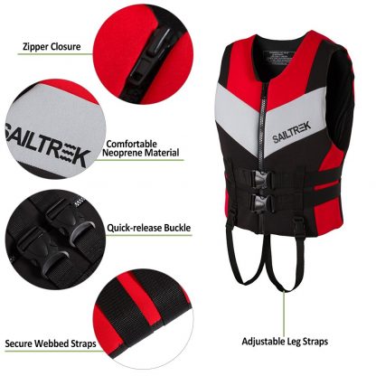 2019 Water Sports Fishing Vest Adult Life Jacket Neoprene Life Vest Kayaking Boating Swimming Drifting Safety Life Vest New 5