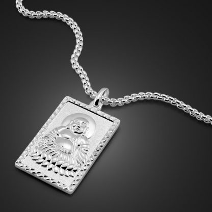 불교 목걸이 Chinese style Buddha pendant necklace fashion brand solid 925 silver necklace for men personality woman sterling silver jewelry