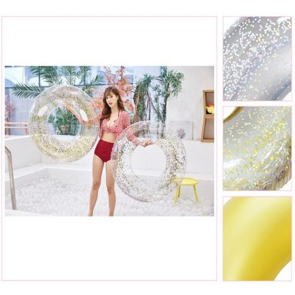 Sequin Pool Float Inflatable Swimming Pool Crystal Shiny Swim Ring 70cm Adult pool Tube Circle For Swimming Pool Toys 4