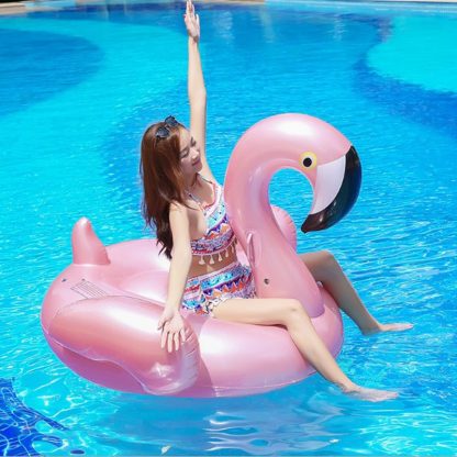 YUYU Rose Gold Inflatable Flamingo pool Float Tube pool Adult Giant swimming pool Swimming Ring Pool Toys swimming float  2